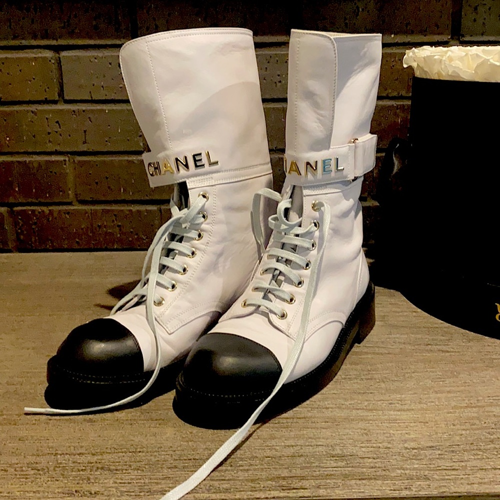 Chanel Lace-Up Boots size 38